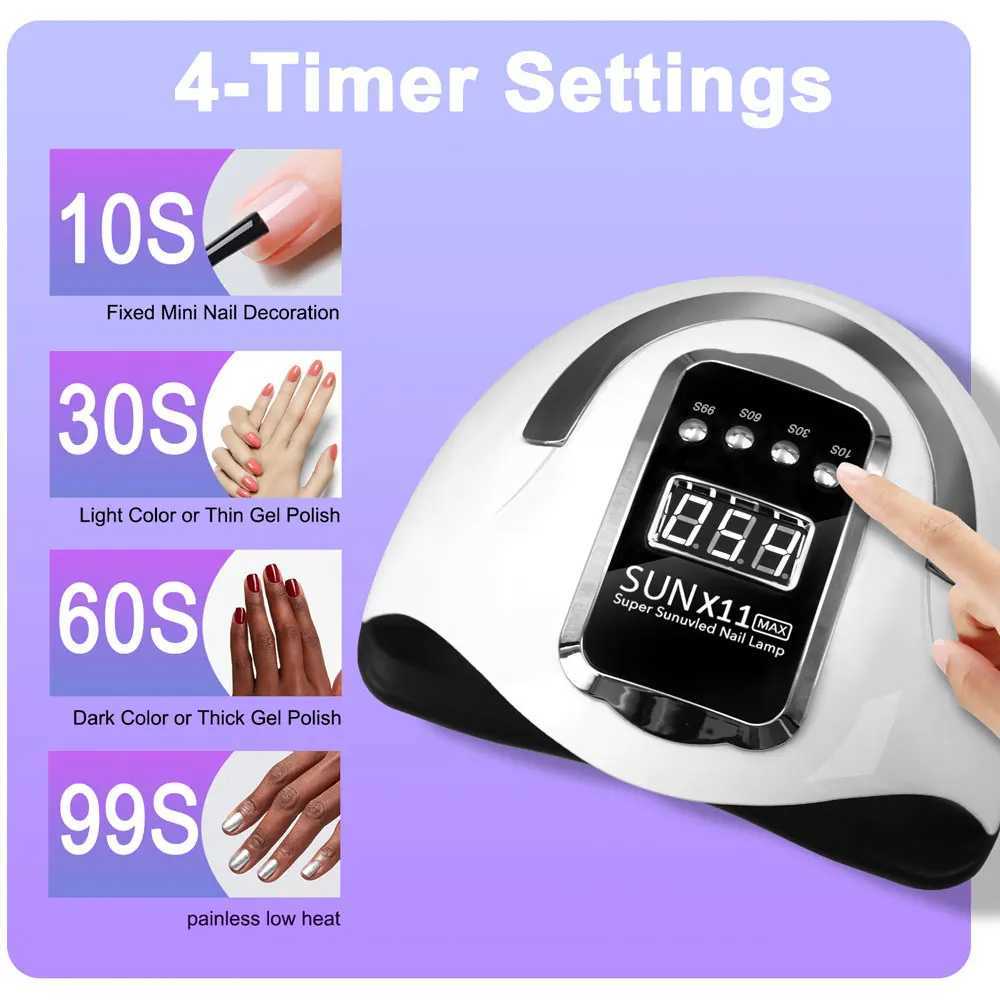 SUN X11 MAX Professional Nail Drying Lamp for Manicure 280W Nails Gel Polish Drying Machine with Auto Sensor UV LED Nail LampCL2400806