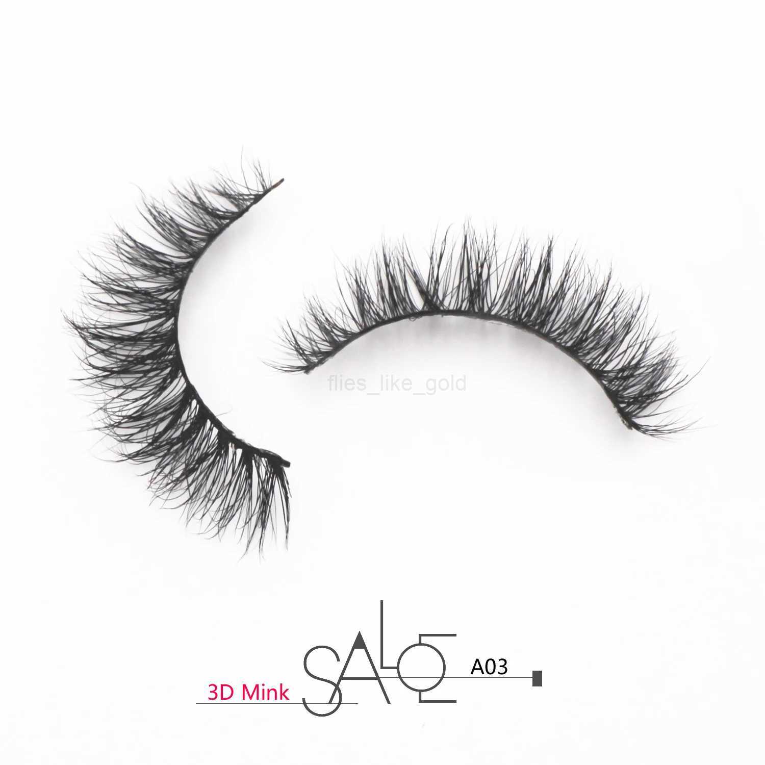 Mink eyelashes natural long 3D mink eyelashes cruel no manual false eyelashes makeup false eyelashes short soft reusable eyelashes A03 W240803