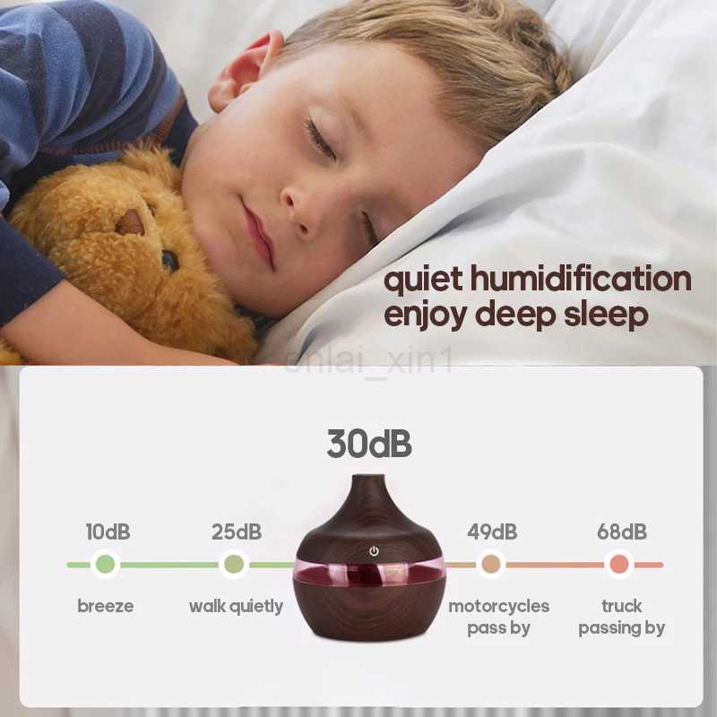 Wood Grain Humidifier 300ml USB Aroma Diffuser Atomizer USB Household Humidifier Hydrating Instrument Desktop Humidifier Y240806