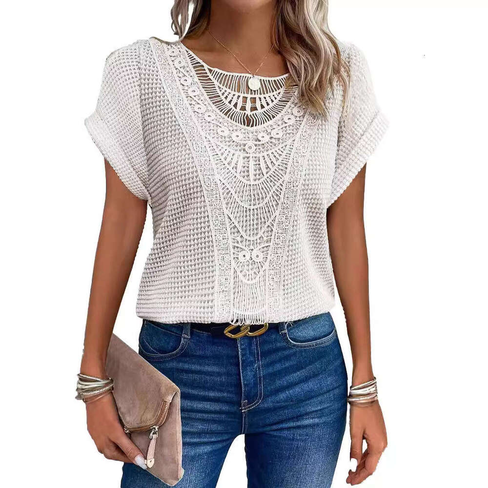 Green Best Saller New Merchandise Retro Half Sleeve Slim Crop Top Casual Long Sleeve Tee Shirts O Neck Quick Drying Plaid Chiffon Graphic T Shirts