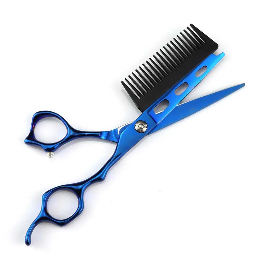 New Arrival New professional JP440C steel 6-inch blue 2-in-1 hair clip with comb hairdresser hairdresser Z241213