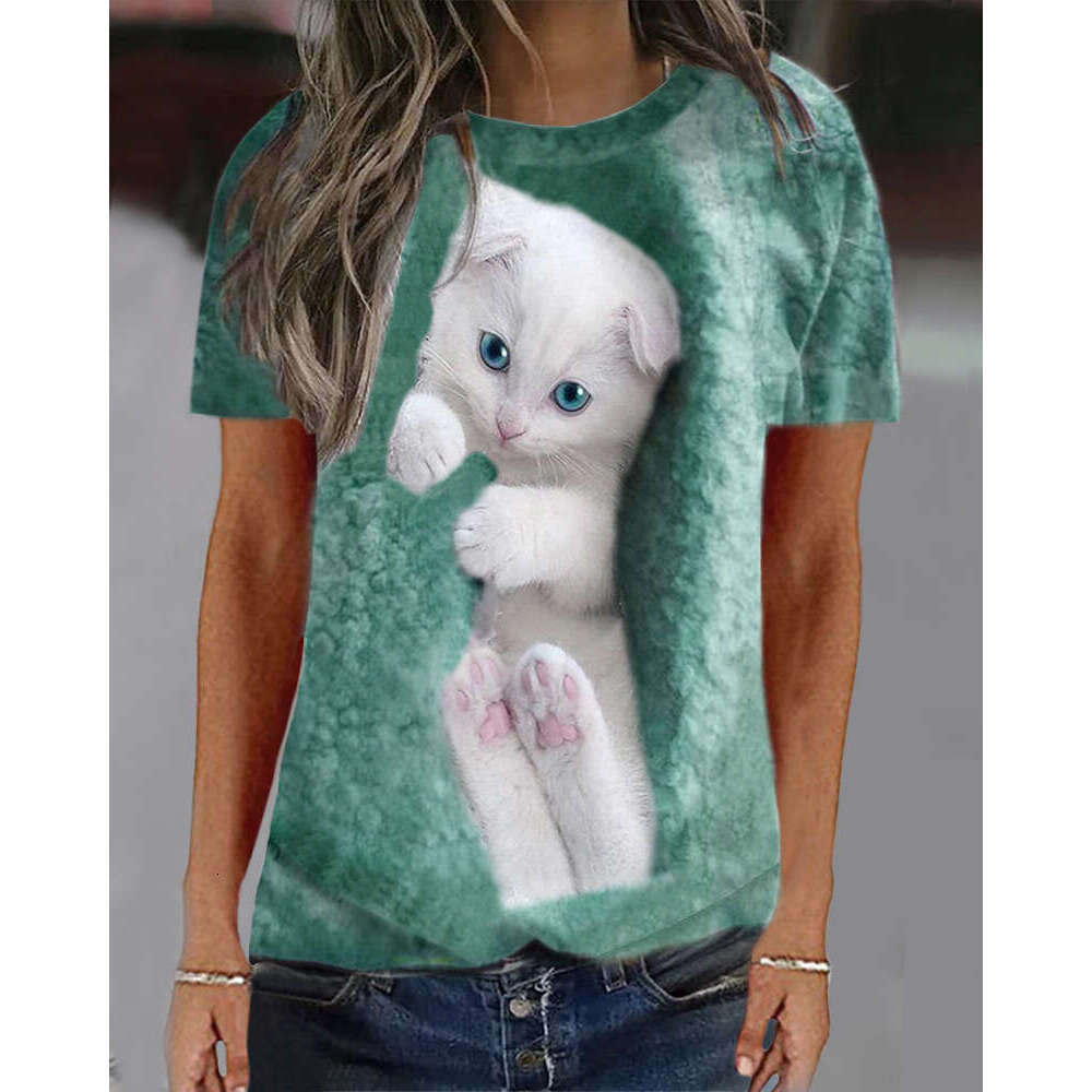 Half Sleeve Female Hollow Out Slim Top Female Summer Printing Short Sleeve Quick Drying O Neck Lace Collar Blouse Graphic T Shirts Street Activity Cro