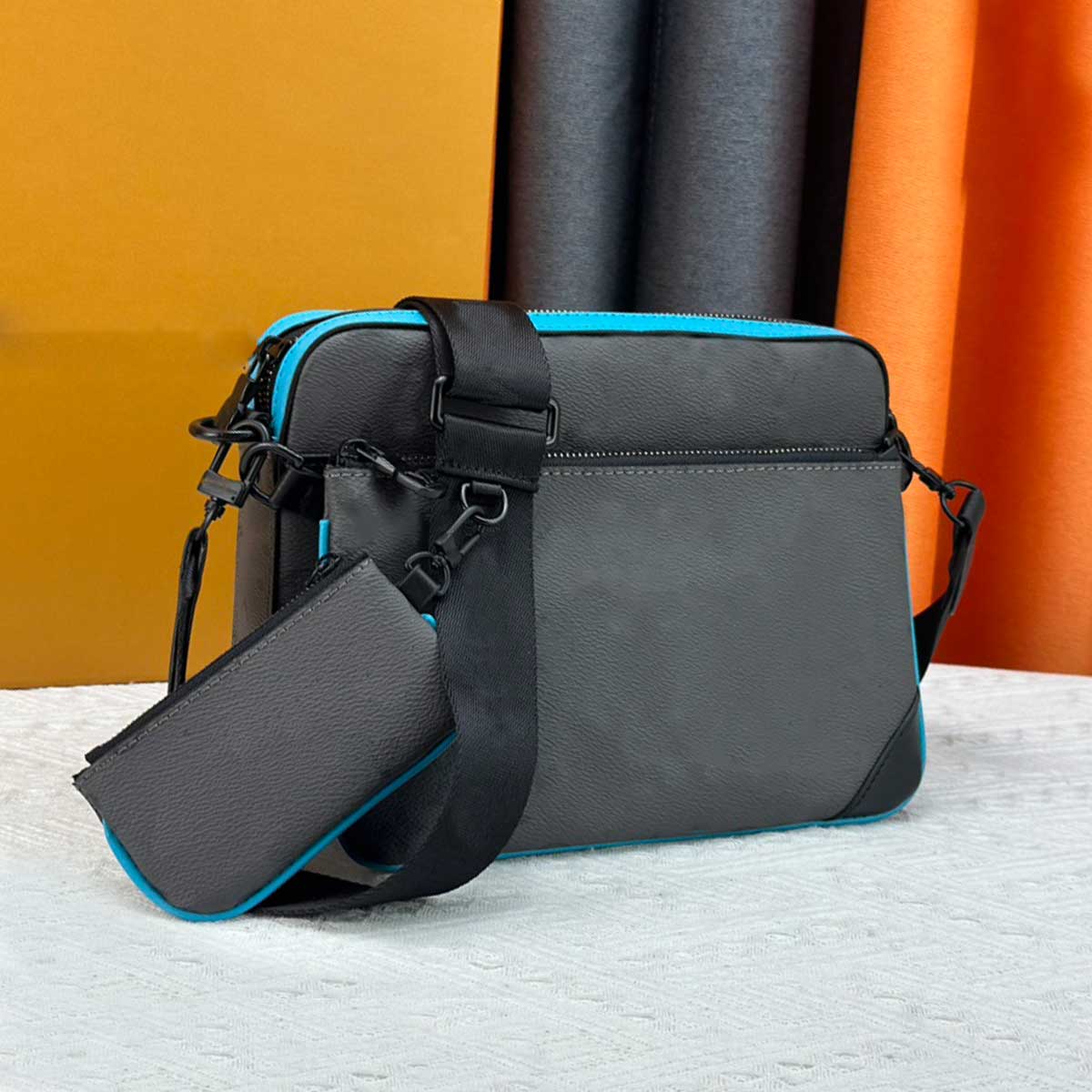 men designer bag TRIO messenger bags eclipse reverse shoulder bag fashion silver canvas with blue waist pack chest bag with Avenue Slingbag PM bag M11648 M11703