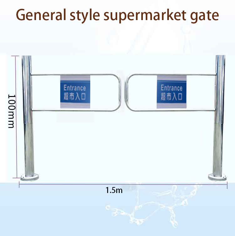 Luxury Supermarket entrance one-way door stainless steel in and out of the mouth only into the swing gate prohibited