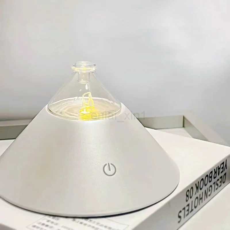 Waterless Nebulizing Essential Oil Diffuser USB Chargable Glass Aromatherapy Diffuser with Colorful LED Light for Home Office Y240803