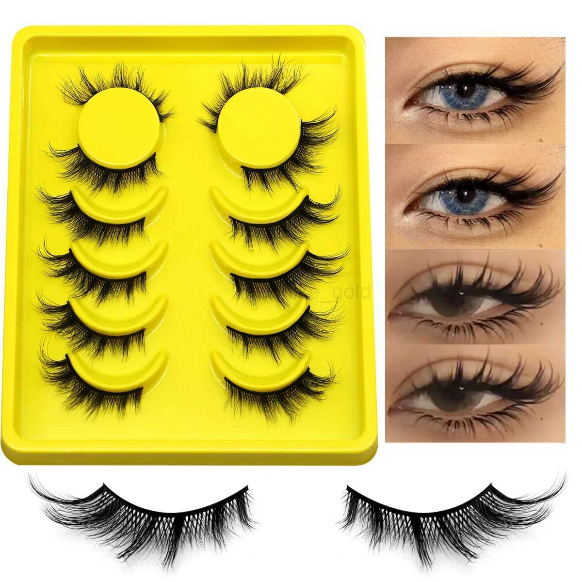 Groinneya feline eyelashes artificial mink eyelashes wingtip eyelashes long eyelashes crossed Wispy full eyelashes eyelash extensions W240803