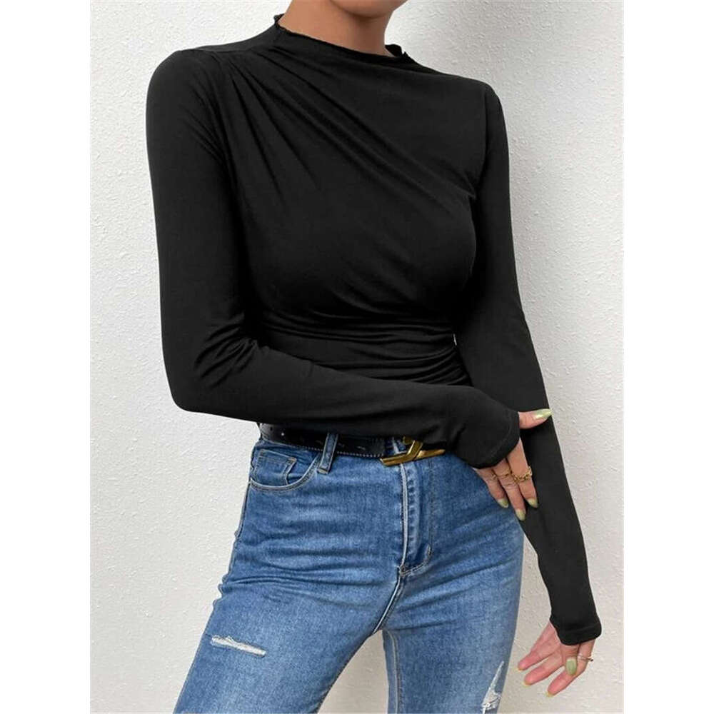 Green Best Saller New Merchandise High Street Hip Hop Slim Crop Top Casual Casual Slim Streetwear Autumn O Neck Round Neck Plaid Street Activity Crop 