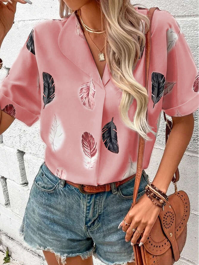 T Shirt New Merchandise Summer High Street Female Harajuku Print Vintage Bottoming Round Neck Collar Blouse Slim-fit Graphic T Shirts Solid Turtleneck