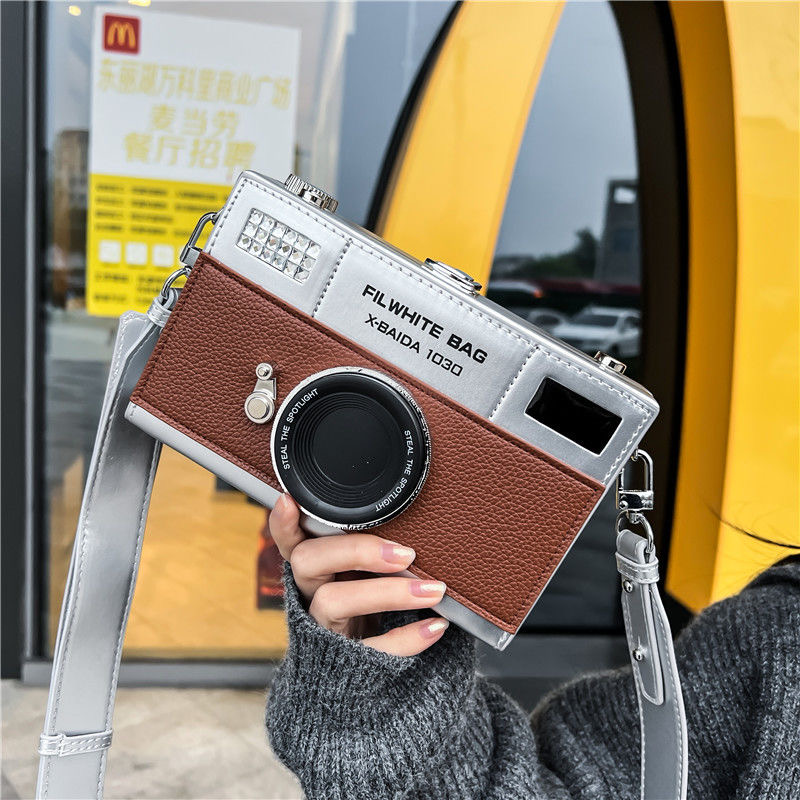 Fashion Chains Camera Design Women Shoulder Bags Funny Box Messenge Bag Luxury Pu Leather Crossbody Bag Ladies Small Chic Purses