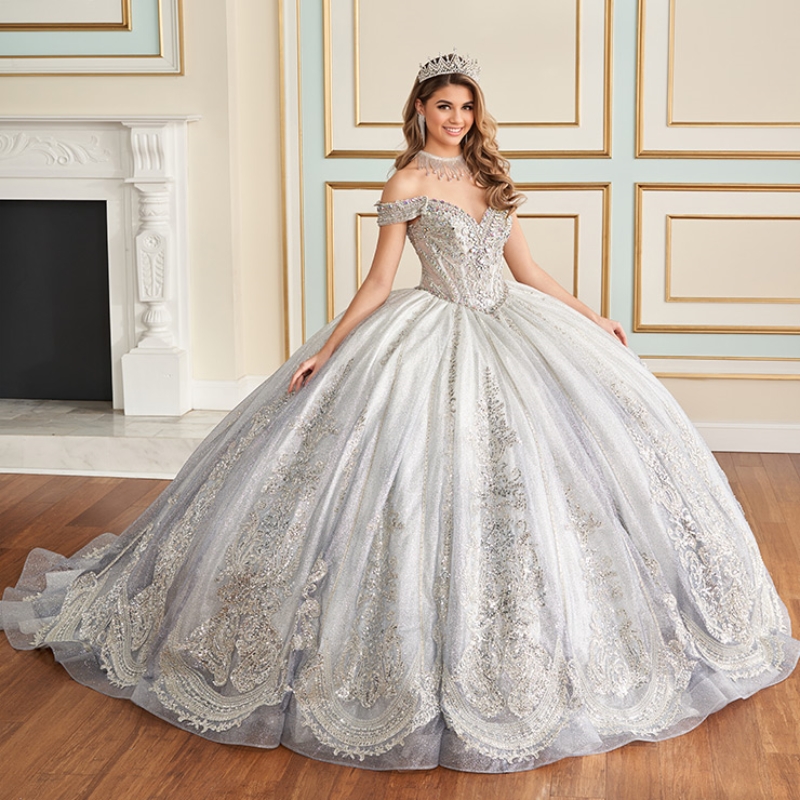 Siery Dresses 2024 Lace Appliqued Beads Crystal Tull Ball Gown Vestidos 15 De Quinceanera Sweet 16