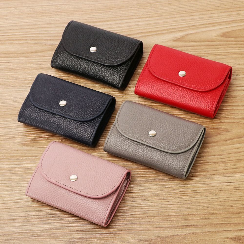Soft Leather Business Card Holder Coin Bag Coin Purse Large Capacity Money Bag Leather Mini Wallet Small Card Bag