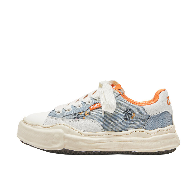 ddmynov Guochao Water Washing Denim Graffiti Casual For Men And Women Couples Thick Soled Igh Tide Shoes Outdoor