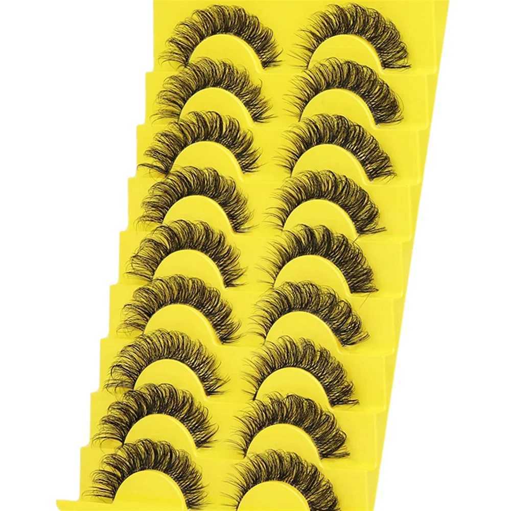 Eyelashes 10 Pairs 6D False Super Fluffy Wispy Faux Mink Eyelashes Cat Eye Effect Dramatic Lashes Eyelash Extension MakeupXJ247