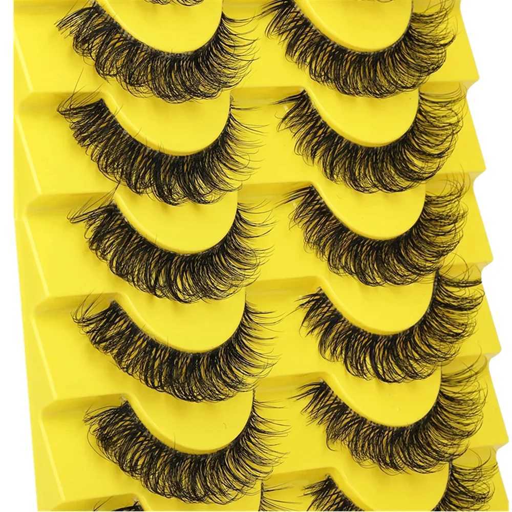 Eyelashes 10 Pairs 6D False Super Fluffy Wispy Faux Mink Eyelashes Cat Eye Effect Dramatic Lashes Eyelash Extension MakeupXJ247