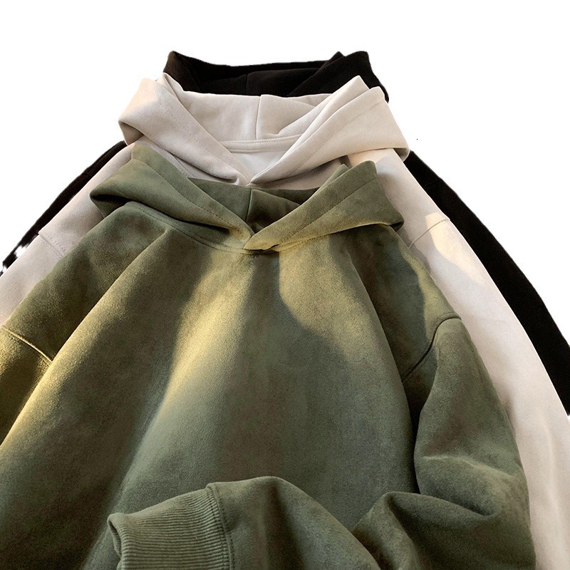 Suede plush hoodie for women's autumn and winter new American oversize loose trendy brand hooded jacket
