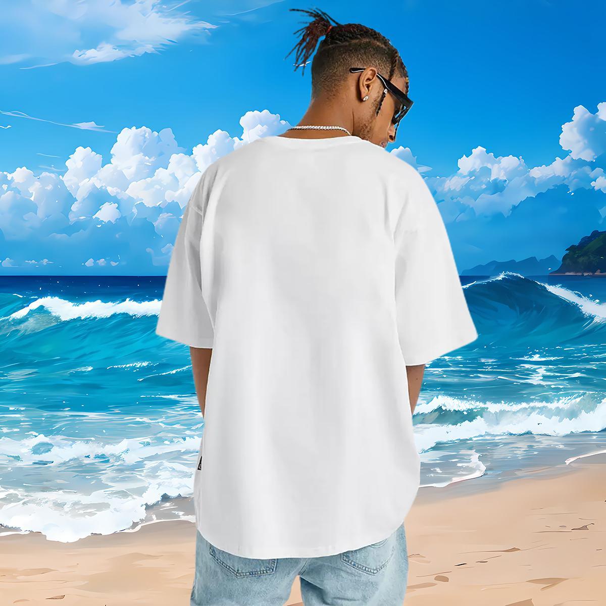 Customized Mens T Shirts 230g 100% Cotton ferocity Street Tops Tees Crew Neck Breathable Designer Men Tops Tees Black White