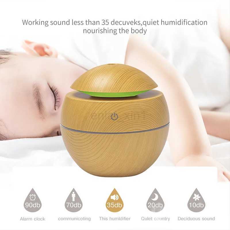 Humidifier Electric Air Aroma Diffuser Wood Ultrasonic Air Humidifier Essential Oil Aromatherapy Cool Mist Maker for Bedroom Y240806