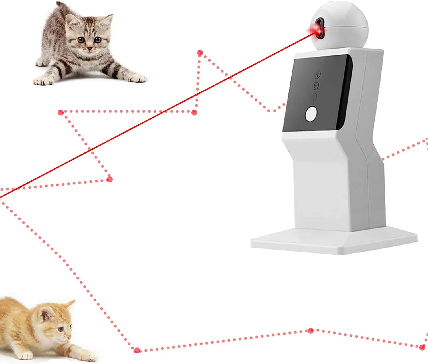 ATUBAN Cat Laser Toy AutomaticRandom Moving Interactive Laser Cat Toy for Indoor CatsKittensDogsCat Red Dot Exercising Toy 240802