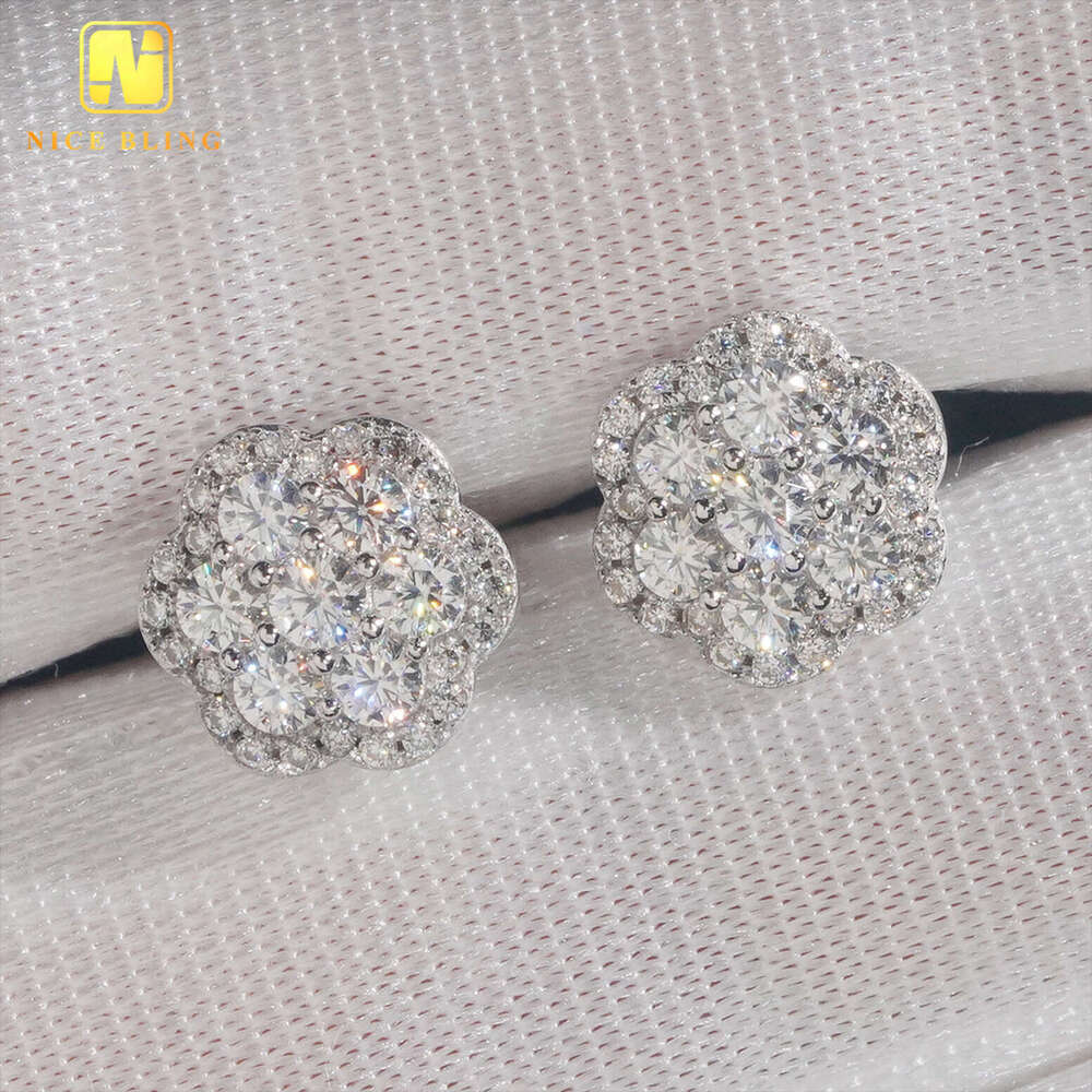 Elegant Dazzg Trendy wer 10MM Moissanite Dia Ear Studs For Men Women Hip Hop Jewelry Fine Earrings 10K Solid Gold