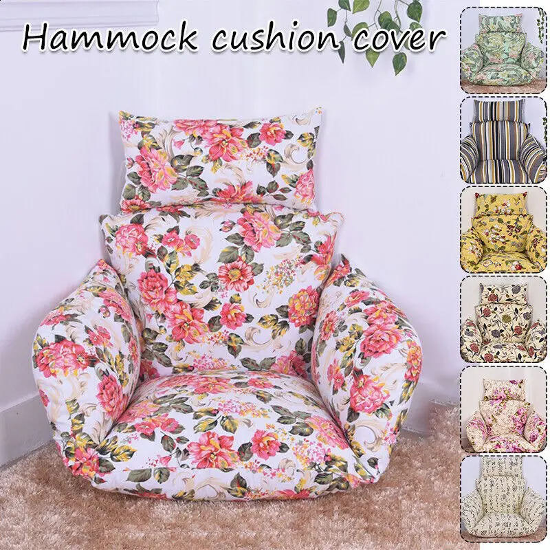 Hanging Swing Egg Chair Cushion Cover Patio Large Round Papasan Pad Detachable Garden Lounger Cushion Cover No Filling 240802