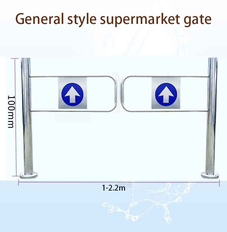 Turnstile Gate Platform with Bottom Plate Wiring Free Swing Gate Movable Stainless Steel with Wheel Base Installation Free Gate