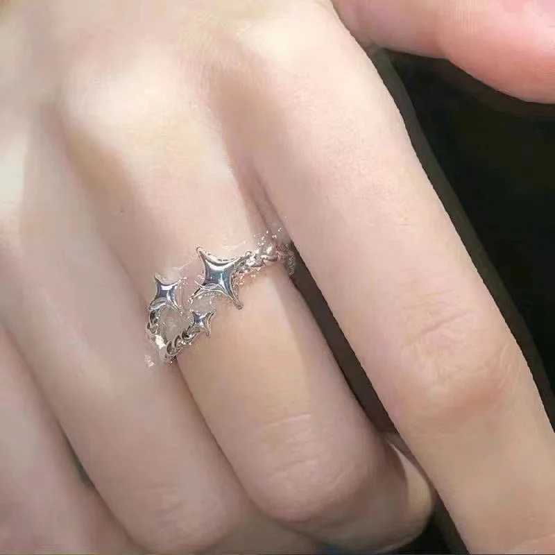 1-3 pieces of womens simple rings adjustable minimalist exquisite fashionable retro star rhinestone rings zircon jewelry accessories W240802