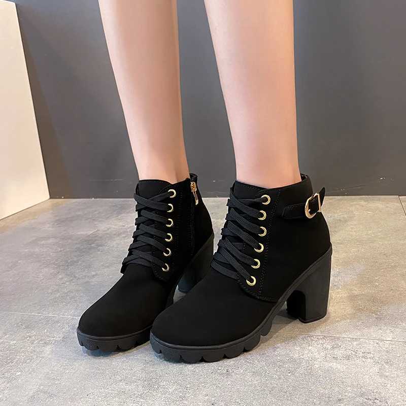 New Year Summer and Winter Womens Pump Boots High Quality Lace European Womens Shoes PU High Heels Quick Delivery Platform Boots CL240906