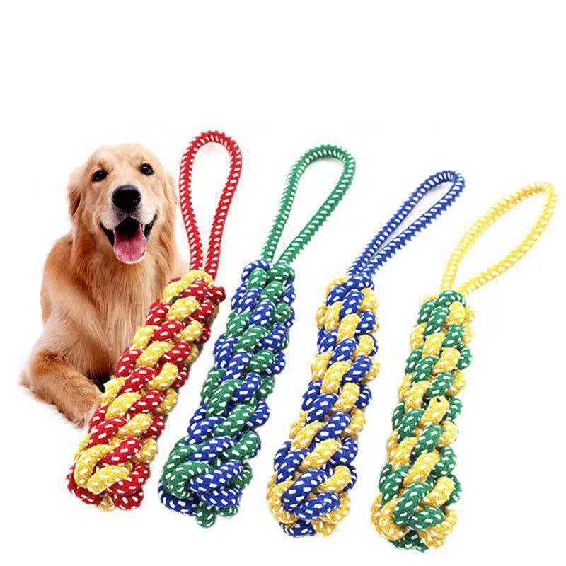 High Quality 1 dog toy carrot knot ball cotton rope dumbbell puppy cleaning teeth chewing toy durable weaving bite resistant pet supplies T2504012