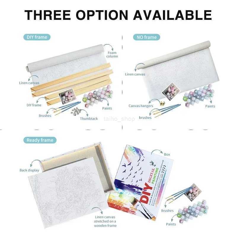 Frame DIY Painting By Numbers Abstract Landscape 60x75cm Modern Paint By Numbers For Home Wall Art Picture GiftXJ240803