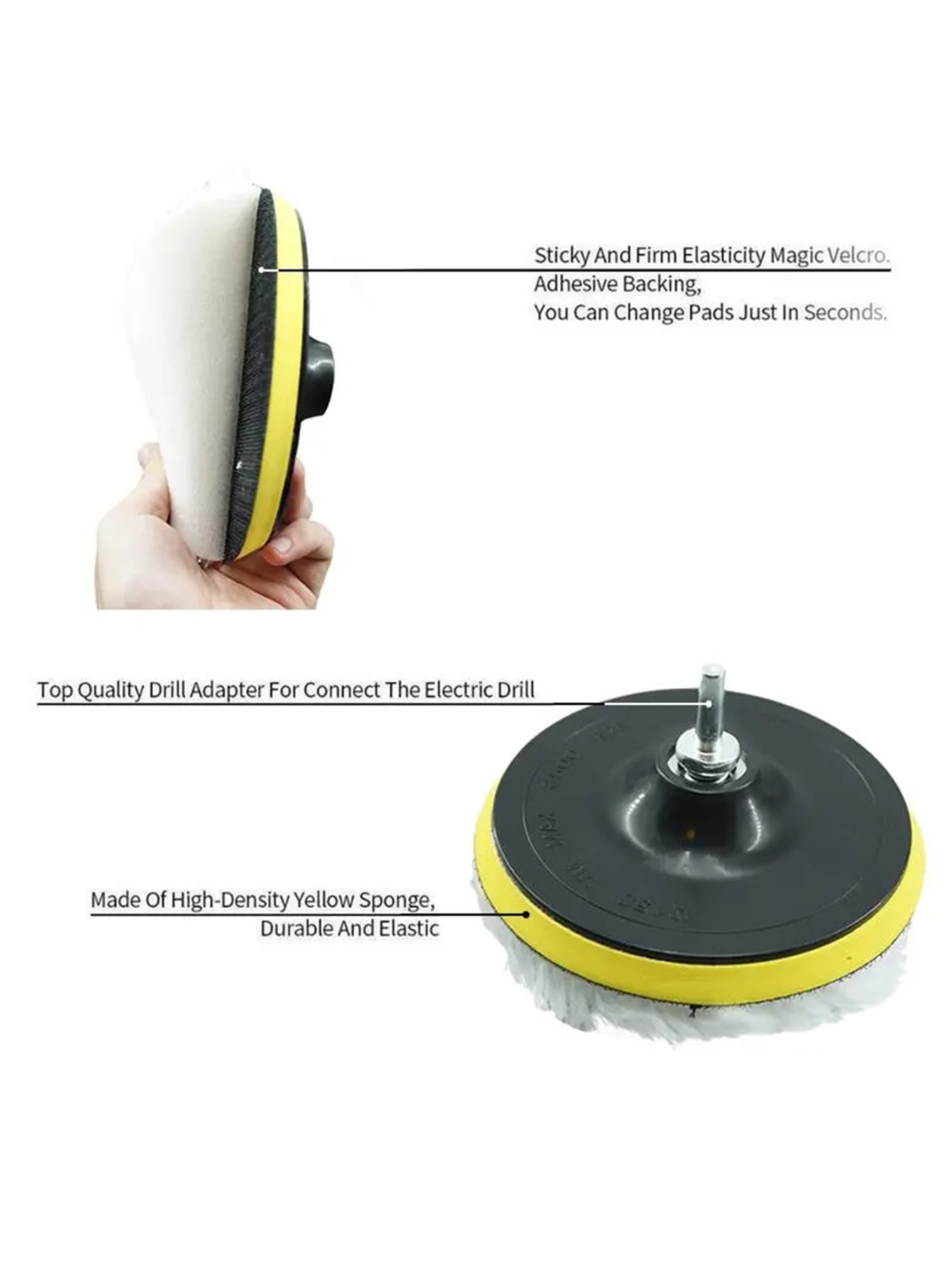 3 inch 22-piece polishing sponge plate waxing plate polishing pad Sponge polishing tape connecting rod
