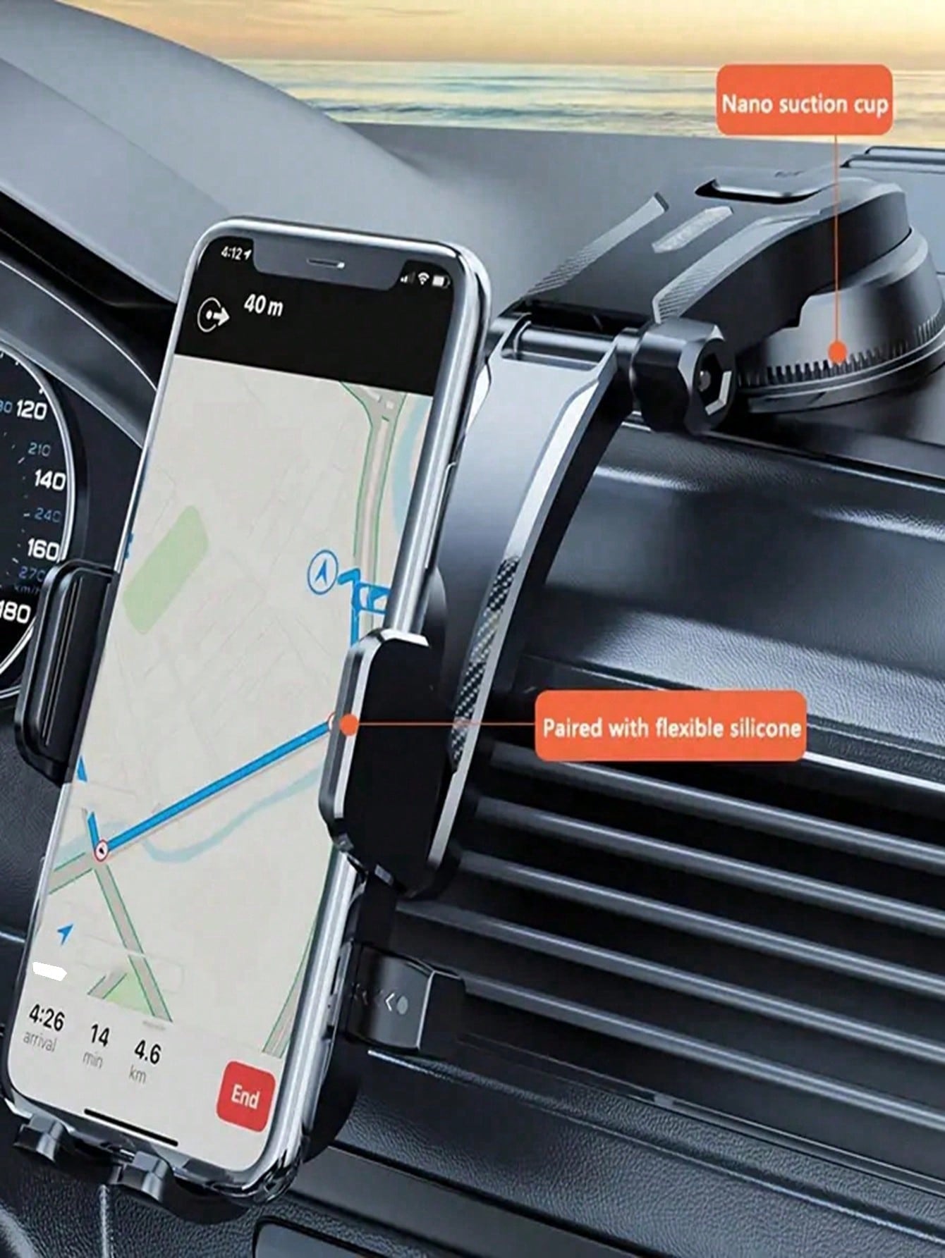 Car phone bracket Car general large suction cup windshield console anti-shake bracket Mobile phone bracket