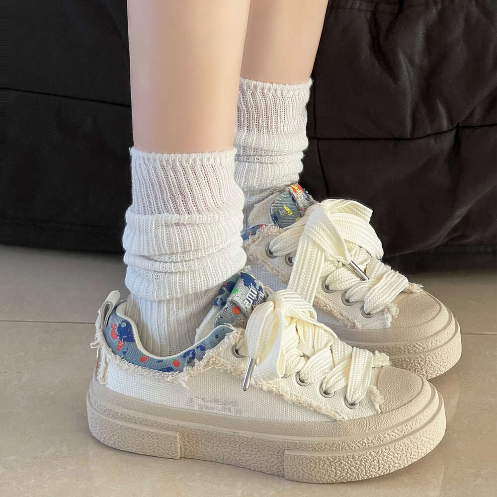 Ddmysports Shoe Washing Canvas Series Tassel Embroidery Breathable Wear Resistant Board Trendy Unisex Couple Shoes Outdoor Shoes