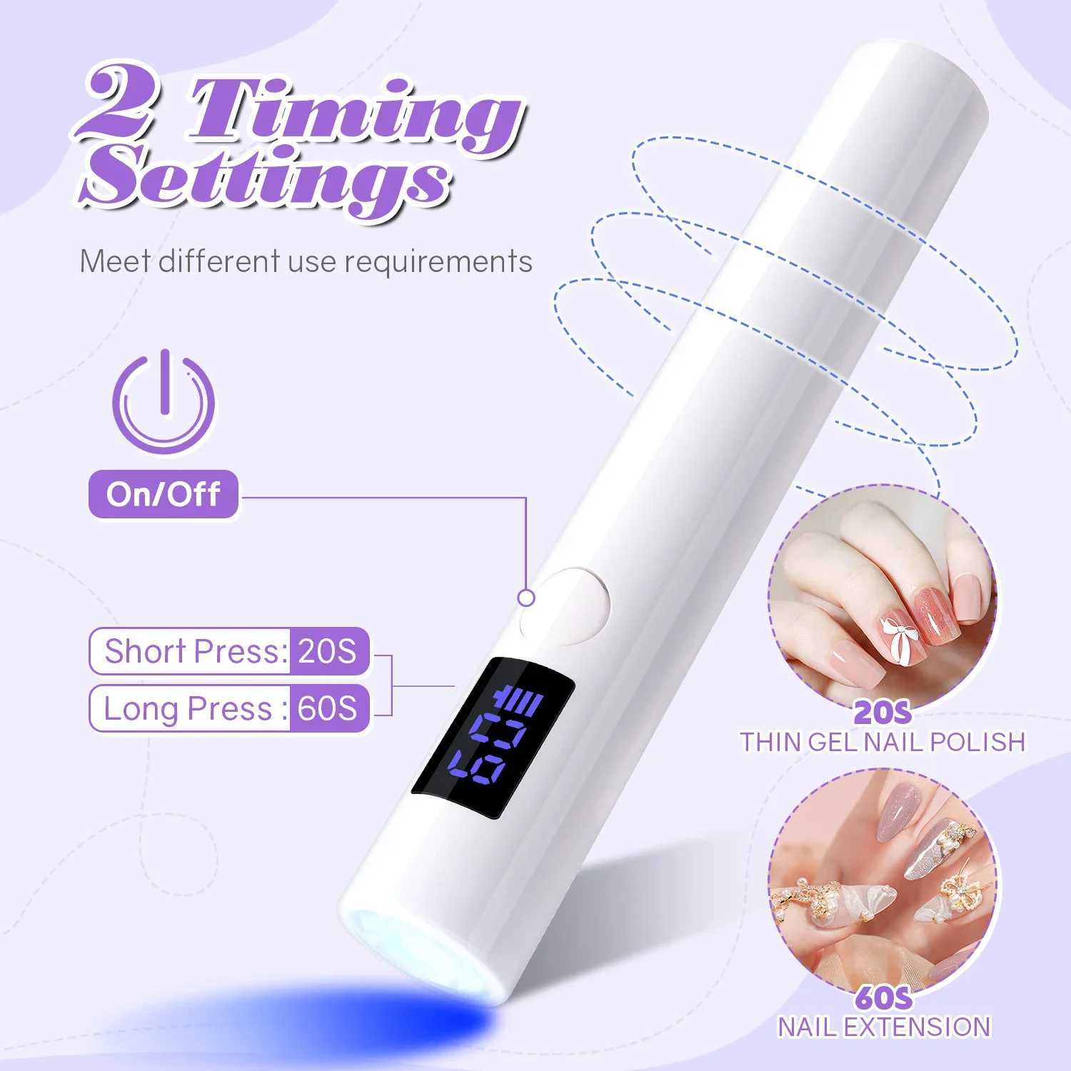 Mini UV Nail Lamp Dryer Machine Portable USB Rechargeable LED Nail Quick Drying Light Handheld Manicure Lamp For Gel VarnishCL2400806