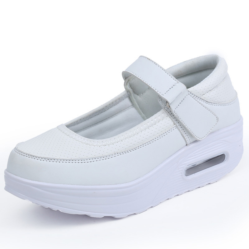 Ddmysports Mesh Rocking Women S Sports Breathable Casual Shallow Thick Soled Height Increasing Nursing For White Single Shoes Outdoor Shoes