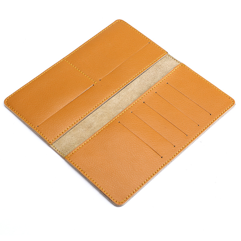 Cow Split Leather Men Long Wallet Women Long Purse Male Slim Money Bag Female Credit Card Holder Thin Two Fold Clutch For Ladies