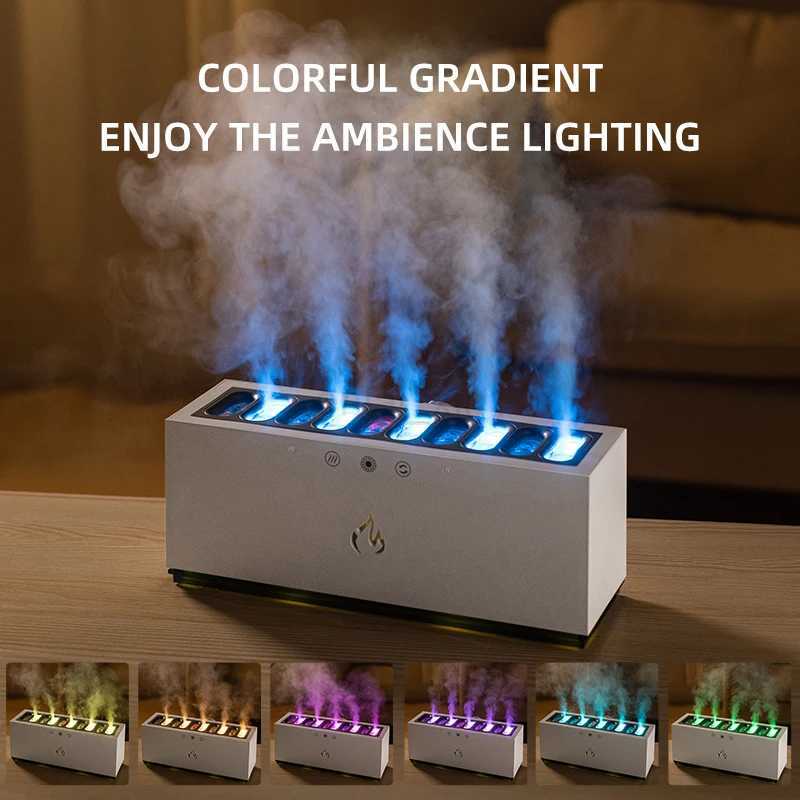 Heavy Fog Air Humidifier USB Ultrasonic Cool Mist Maker with RGB LED Lamp Follow Sound Rhythm Spray for Home Room Aroma Diffuser Y240806