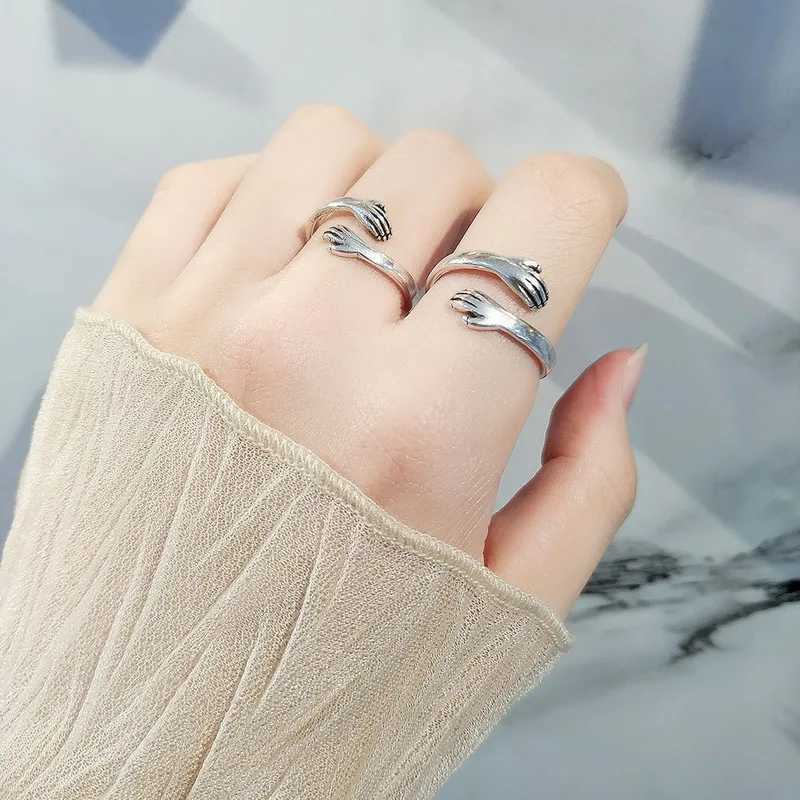 Promise Two Hands Love Couple Ring Romantic Woman I Love You Forever EngraveRing Unique Friendship Jewelry W240802