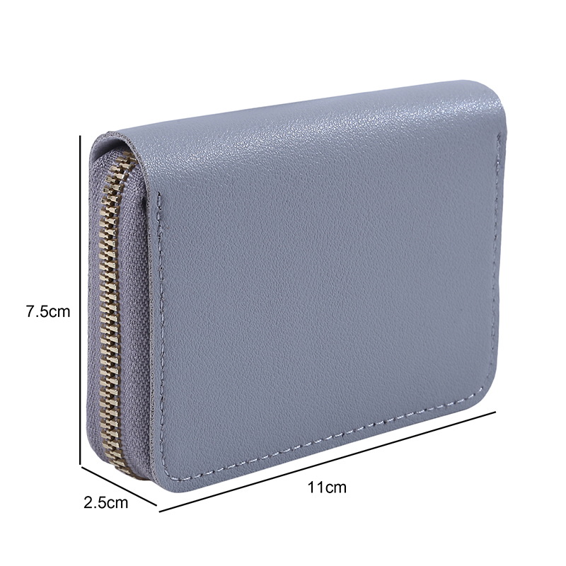 Business Men Card Holder Wallet Leather Bank/ID/Credit Card Wallet Blocking Credit Card Bag Zipper Case Coin Purse