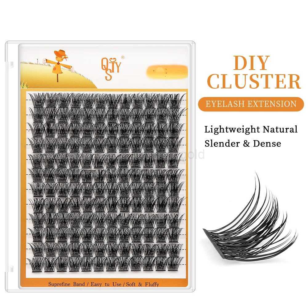 QSTY Segmented False Eyelash Extension 144 Clusters DIY 40D Soft Natural Thick Mink Eyelash Personal Makeup Graffiti Eyelash W240803