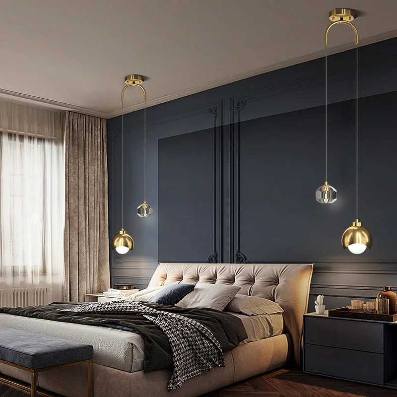Indoor Bedside Ceiling Hanging Lamps Modern Gold/Black Ceiling Chandelier Light for Bedroom Living Room Decoration Pendant Light Y240802