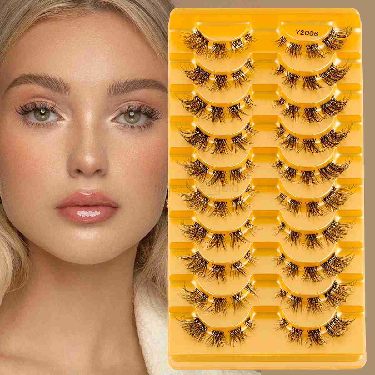 YSDO natural false eyelashes 3/6/10 for Wispy artificial 3D mink eyelashes reusable fluffy cat false eyelashes extension makeup tool C lios W240803