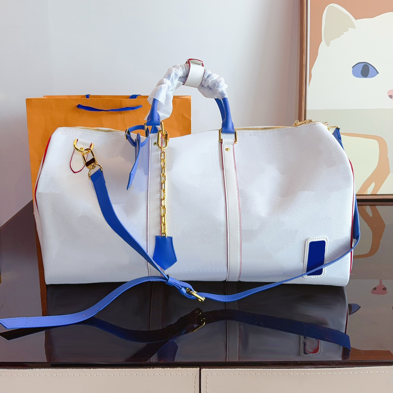 designer duffel bag designers travel bag luggage Women luxury Handbags Fashion classic large capacity Genuine Leather baggage travels bags 50CM