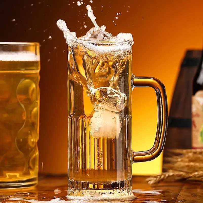 Draft Beer Mugs 600ml Japanese Coffee Mug Large Capacity Glass CupM240803