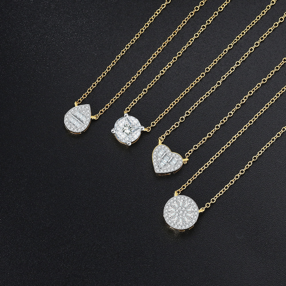 Water Drop Pendant Necklace 14k Gold Fill Cubic Zirconia | Minimalist, Beach Wedding Jewelry