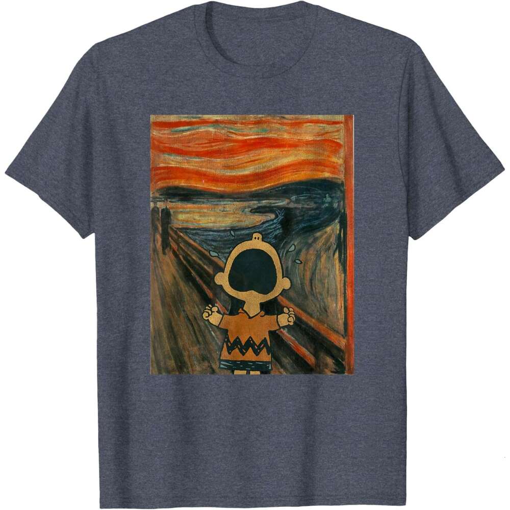 T shirt Mens Charlie Brown Scream Artsy T-Shirt shirts tshirt graphic tee Casual tops summer clothes Short sleeve Free shipping