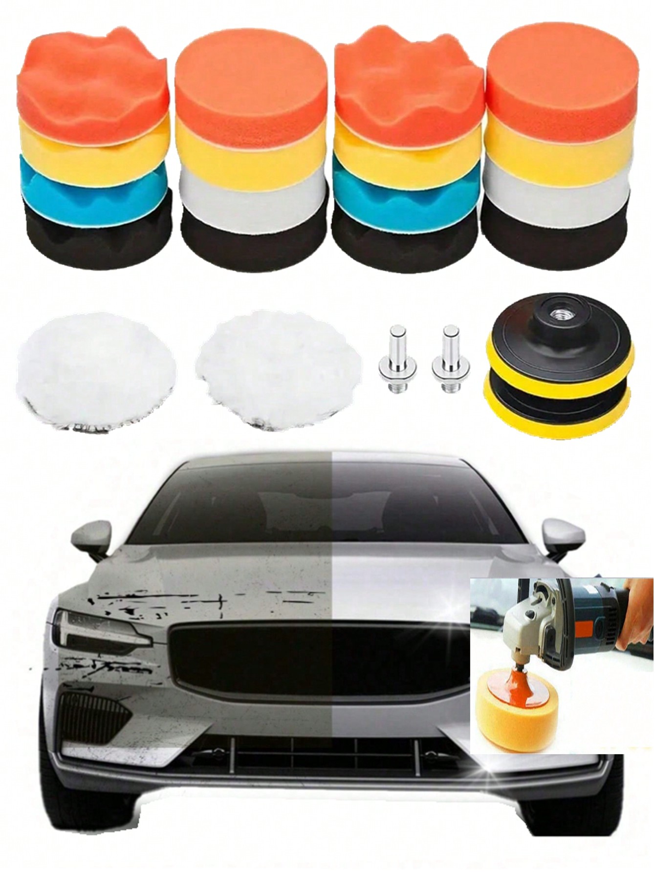 3-inch 22-piece polishing sponge dish waxing dish