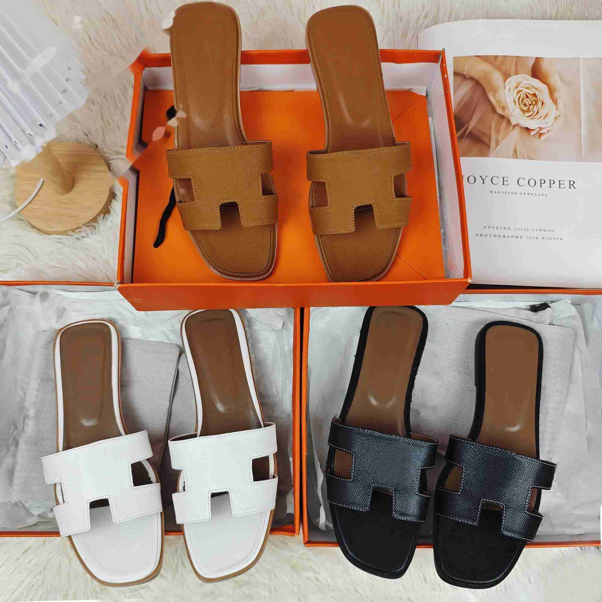 Sandals Designer sandals Luxury flat Multi color slippers Classic patterns and colors shoal leisure indoor complete set of accessories Slides women summer sandals