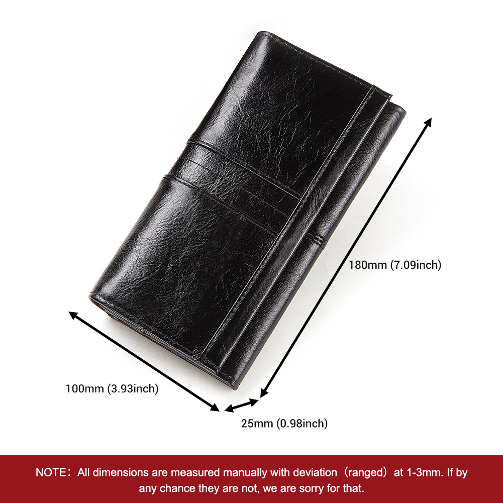 Genuine Leather Men Wallet Long Clutch Bag Fashion Purse Phone Pocket For Women Credit Card Holder With Rfid Blocking Function
