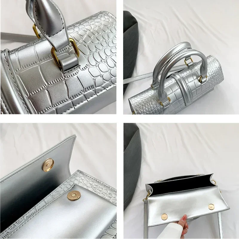 Fashion Ladies Shoulder Bag 2024 New Purses and Handbags High Quality PU Stone Pattern Crossbody Bag for Women Armpit Clutch Bag