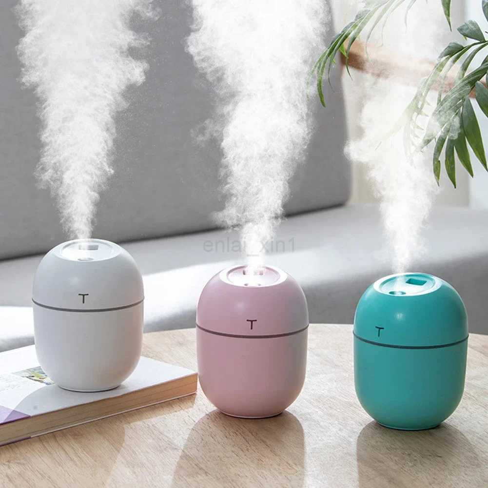 220ml Air Humidifier Mini Ultrasonic USB Essential Oil Diffuser Car Purifier Aroma Anion Mist Maker for Home Car LED Night Lamp Y240806